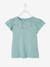 T-shirt fille détails en broderie anglaise BLANC+VERT PALE - vertbaudet enfant 