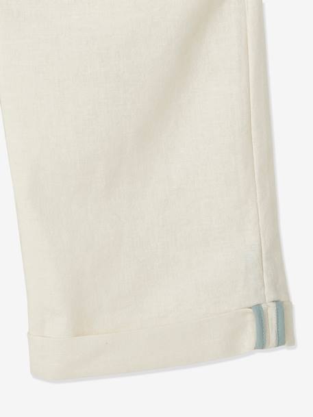 Bermuda garçon cérémonie en coton/lin beige+beige clair+bleu+marine foncé+vert sauge - vertbaudet enfant 