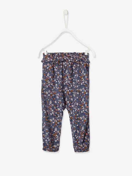 Printed Trousers with Elasticated Waistband for Babies Dark Blue/Print - vertbaudet enfant 
