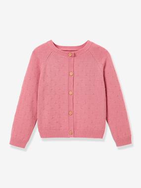 Fille-Pull, gilet, sweat-Gilet-Cardigan fille points fantaisie