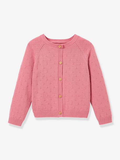 Cardigan fille points fantaisie écru+rose pâle - vertbaudet enfant 