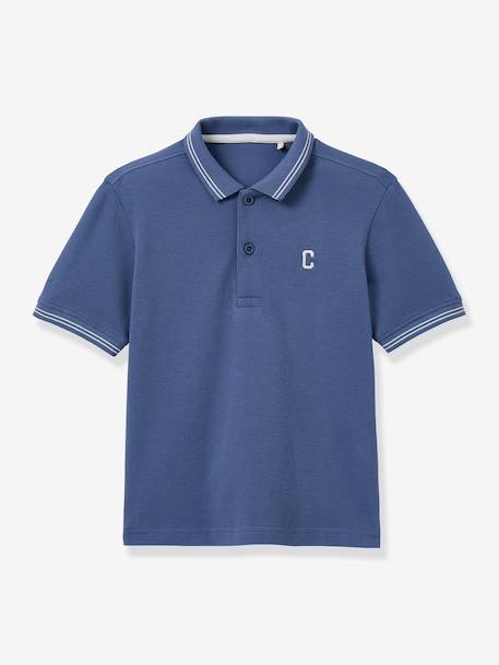 Polo brodé bleu - vertbaudet enfant 
