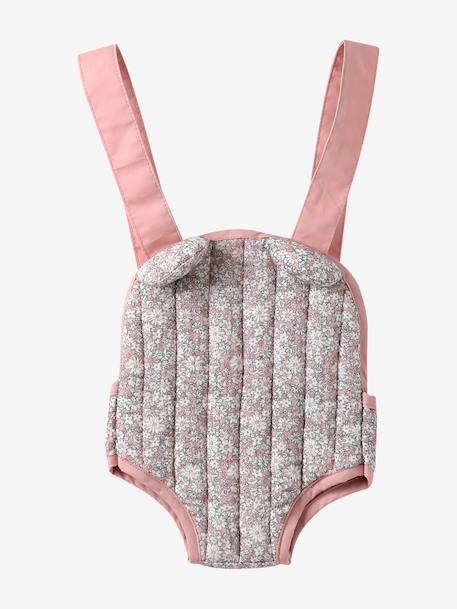Baby Carrier For Dolls, in Cotton Gauze black+printed pink+rose+yellow - vertbaudet enfant 
