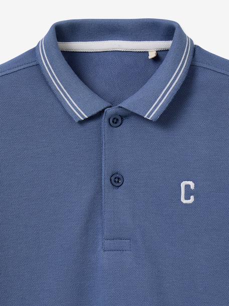 Embroidered polo shirt blue - vertbaudet enfant 
