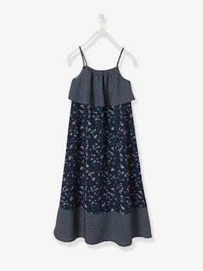Printed Long Dress with Straps for Girls  - vertbaudet enfant