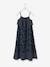 Printed Long Dress with Straps for Girls Dark Blue/Print - vertbaudet enfant 