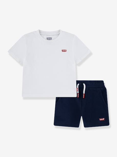 Ensemble tee-shirt + short Batwing LEVI'S blanc+marine - vertbaudet enfant 