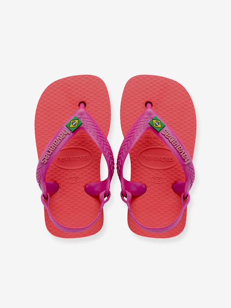 Tongs Baby Brasil Logo II corail+jaune - vertbaudet enfant 