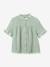 Chemise fille en gaze - coton biologique bleu jean+vert sauge - vertbaudet enfant 