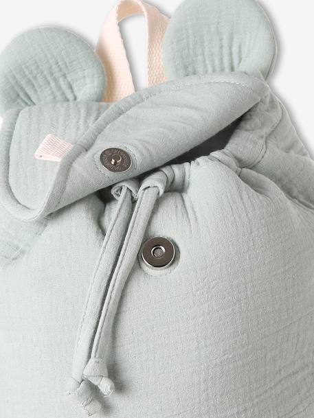 Sac à dos personnalisable en gaze de coton animation oreilles bleu nuit+multicolore+rose poudré+vanille+vert sauge - vertbaudet enfant 