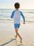 Long-sleeved set with UV protective shorts azure - vertbaudet enfant 