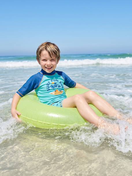 UV-Protection T-Shirt & Shorts Swim Set for Boys petrol blue - vertbaudet enfant 