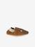 Elasticated leather baby slippers chocolate - vertbaudet enfant 