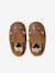 Elasticated leather baby slippers chocolate - vertbaudet enfant 