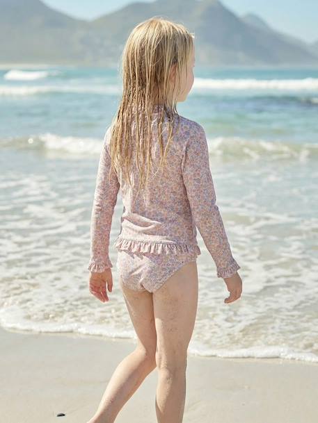 Two-Piece UV Protection Swimsuit for Girls pale pink - vertbaudet enfant 