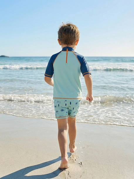UV-Protection T-Shirt & Shorts Swim Set for Boys petrol blue - vertbaudet enfant 