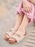 Leather buckle sandals gold - vertbaudet enfant 