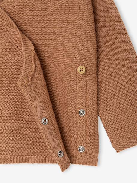 Wrap-Over Cardigan in Wool & Cotton for Babies cappuccino+marl beige+pale pink+sage green+white - vertbaudet enfant 