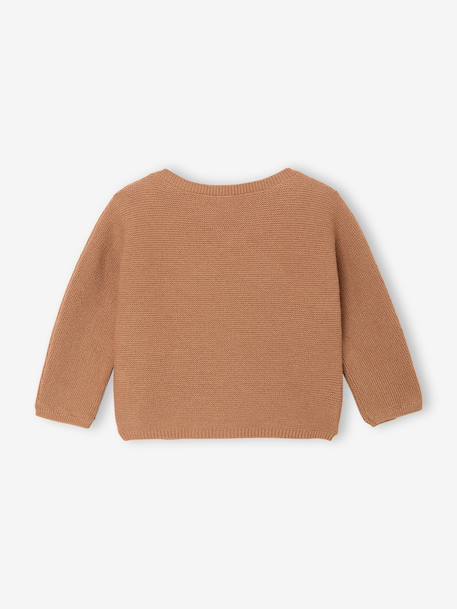 Brassière bébé naissance tricot point mousse coton et laine beige chiné+blanc+cappuccino+rose pâle+vert sauge - vertbaudet enfant 