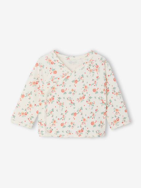 Newborn long-sleeved baby vest cappuccino+ecru+sage green - vertbaudet enfant 