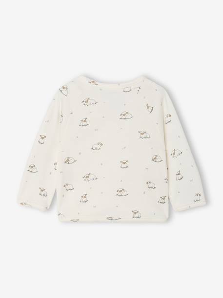 Newborn long-sleeved baby vest cappuccino+ecru+sage green - vertbaudet enfant 