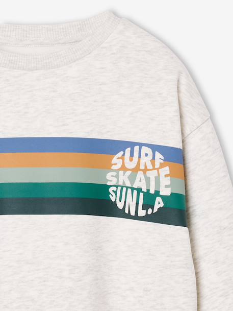 Crew neck sweatshirt for boys marl white+mauve - vertbaudet enfant 