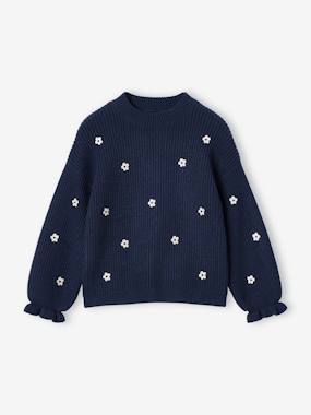 -Long-sleeved round-neck jumper for girls