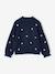 Long-sleeved round-neck jumper for girls ecru+navy blue+rose - vertbaudet enfant 