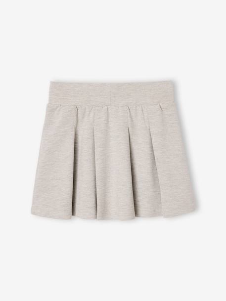 Jupe fille plissée maille piquée gris chiné+marine - vertbaudet enfant 