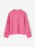 Long-sleeved round-neck jumper for girls ecru+navy blue+rose - vertbaudet enfant 