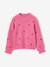 Long-sleeved round-neck jumper for girls ecru+navy blue+rose - vertbaudet enfant 