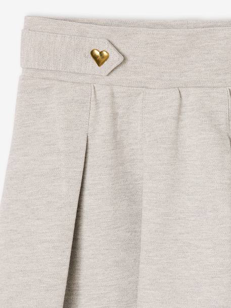Pleated Piqué Knit Skirt for Girls marl grey+navy blue - vertbaudet enfant 