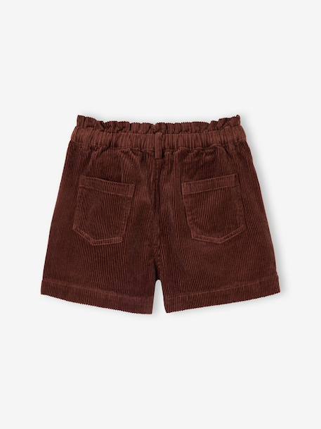 Short en velours forme paperbag fille bleu canard+camel+cannelle+chocolat+gris+mauve+vieux rose - vertbaudet enfant 