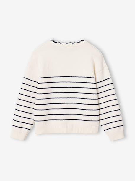 Long-sleeved jumper for girls navy blue+raspberry pink+rose - vertbaudet enfant 