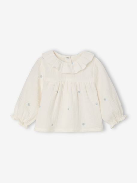Blouse manches longues bébé écru - vertbaudet enfant 