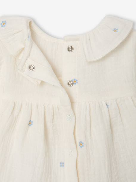 Long-sleeved blouse for baby ecru - vertbaudet enfant 