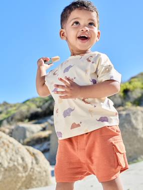 Baby-Textured Fleece Combat-Type Shorts for Babies 