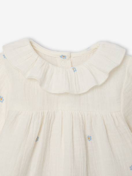 Long-sleeved blouse for baby ecru - vertbaudet enfant 
