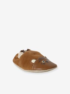 -Chaussons bébé cuir élastiqués