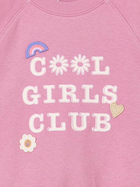 Sweatshirt with front motif for girls mauve - vertbaudet enfant 