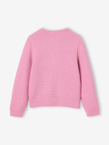 Buttoned cardigan for girls lilac - vertbaudet enfant 
