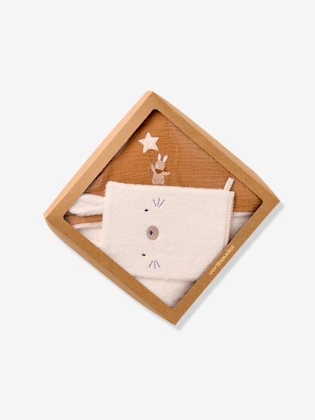 Customisable bath cape and mitt in cotton hazel - vertbaudet enfant 