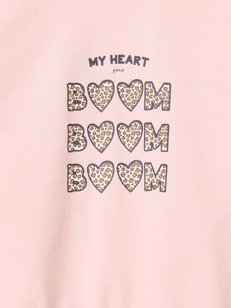 Sweatshirt with round neck for girls pale pink - vertbaudet enfant 