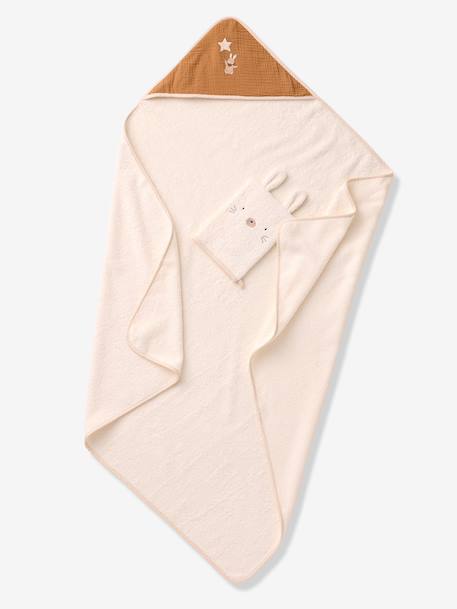 Customisable bath cape and mitt in cotton hazel - vertbaudet enfant 