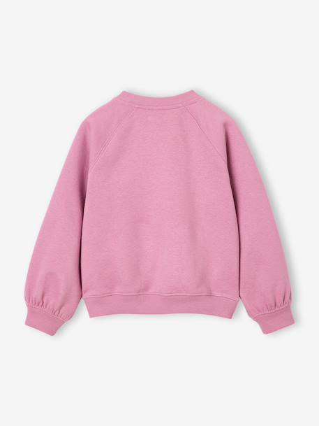 Sweatshirt with front motif for girls mauve - vertbaudet enfant 