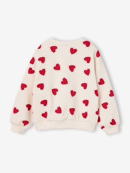 Round-neck sweatshirt for girls ecru+ivory+pale pink+taupe - vertbaudet enfant 