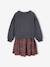 Robe bi-matière fille anthracite+corail - vertbaudet enfant 