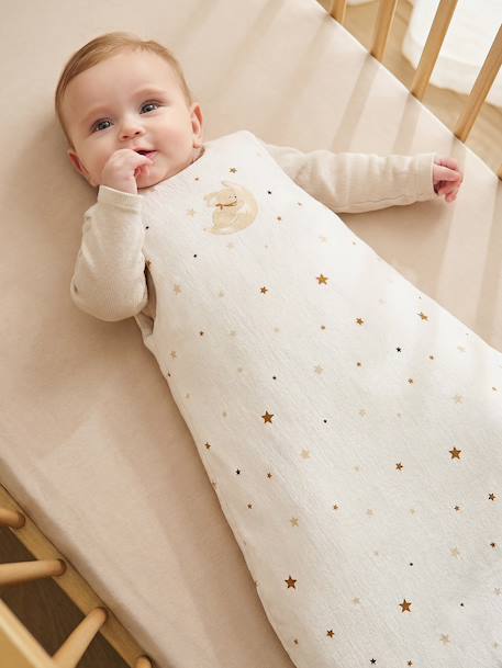 Baby sleeping bag in waffle knit jersey ecru - vertbaudet enfant 