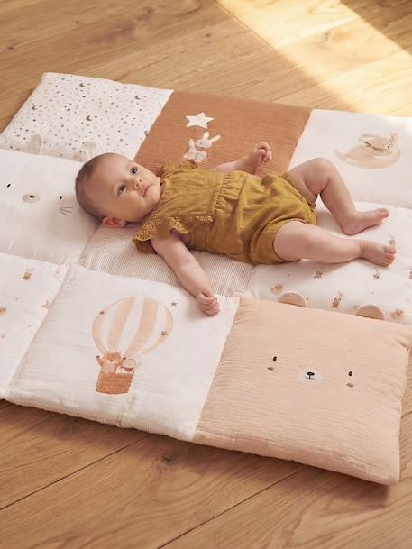 Patchwork cotton floor mattress beige - vertbaudet enfant 