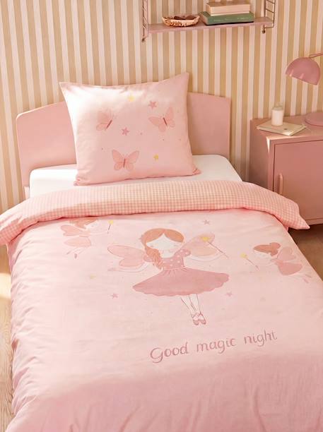 Duvet cover and pillowcase bedding set pale pink - vertbaudet enfant 